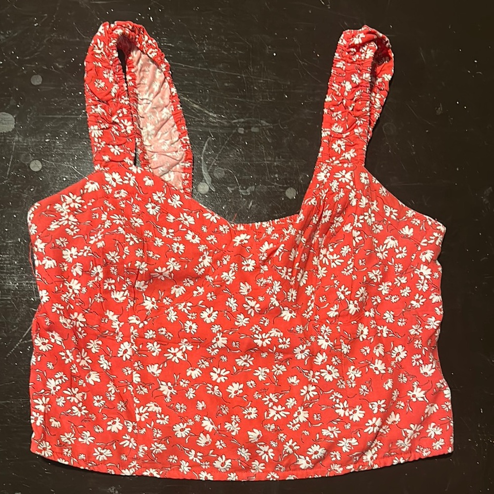 Red Floral Women's Tank Top